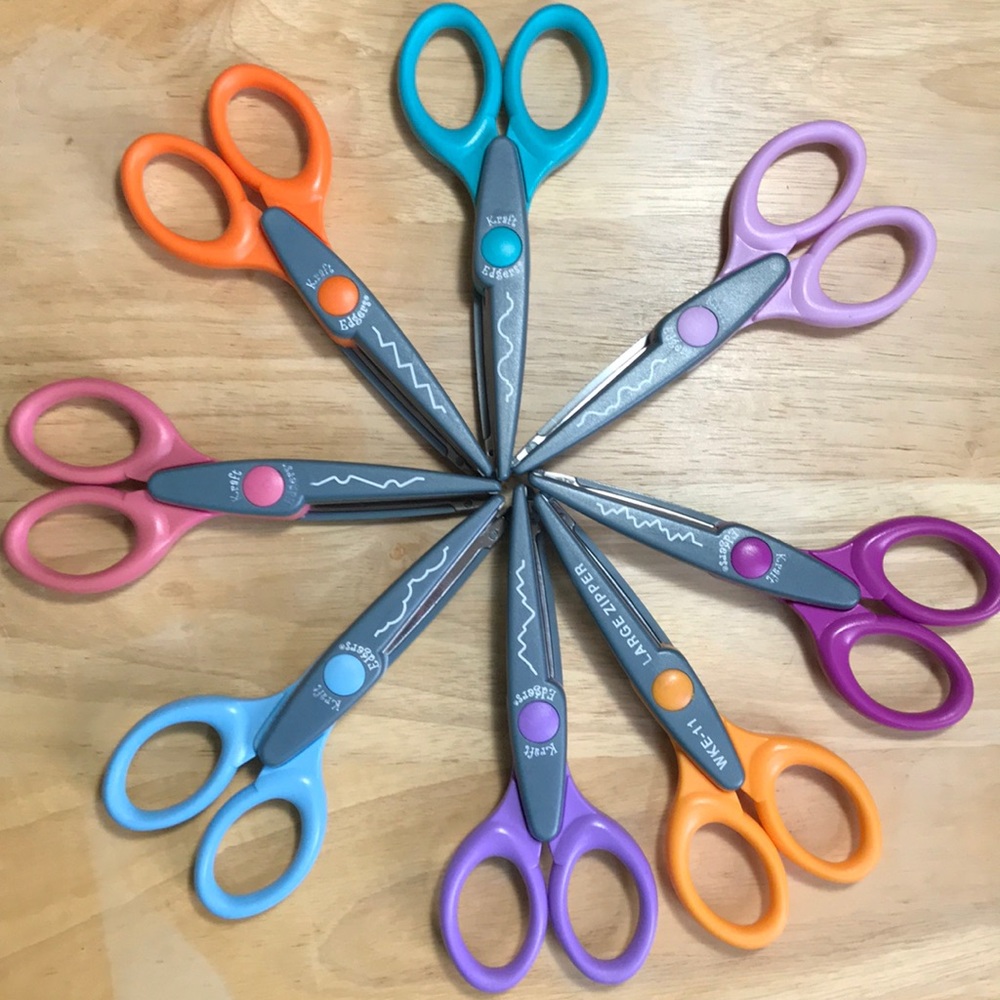 Set of (8) Large Kraft Edgers Crafting Scissors+1